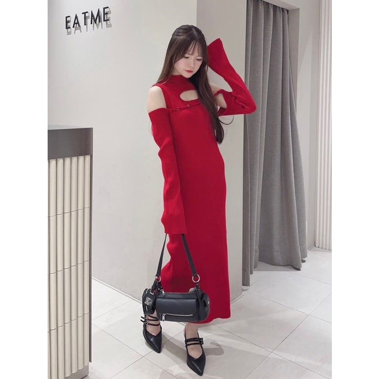 デコルテカットアウトニットワンピース | EATME | 詳細画像2 