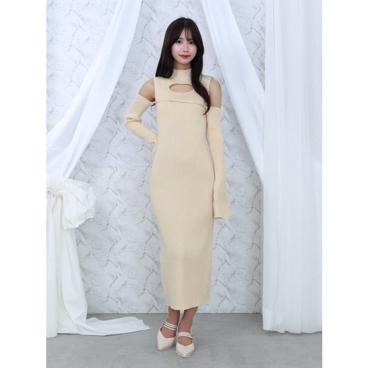 デコルテカットアウトニットワンピース | EATME | 詳細画像22 