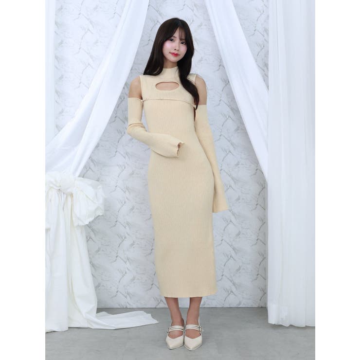 デコルテカットアウトニットワンピース | EATME | 詳細画像23 