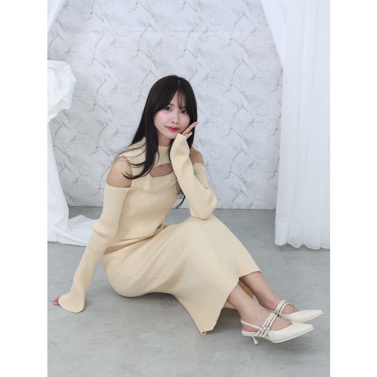 デコルテカットアウトニットワンピース | EATME | 詳細画像24 