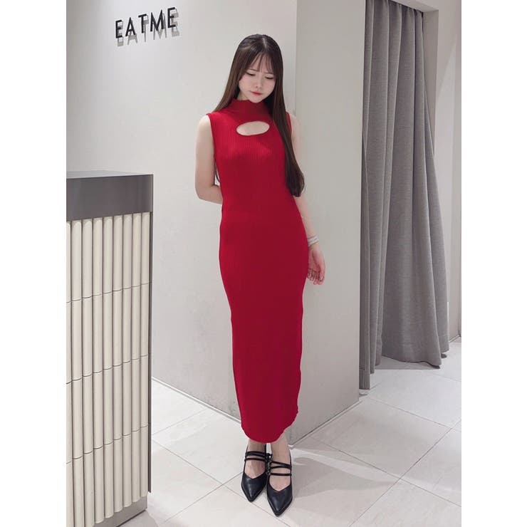 デコルテカットアウトニットワンピース | EATME | 詳細画像33 