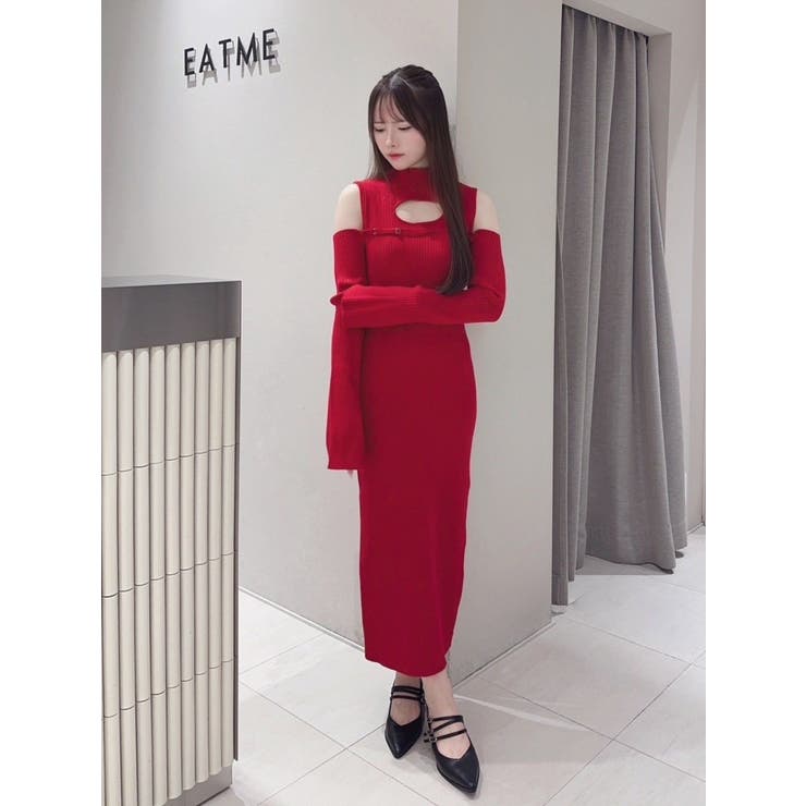 デコルテカットアウトニットワンピース | EATME | 詳細画像8 