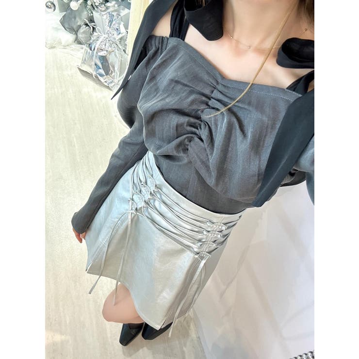 フェイクレザーレースアップミニスカート | EATME | 詳細画像30 