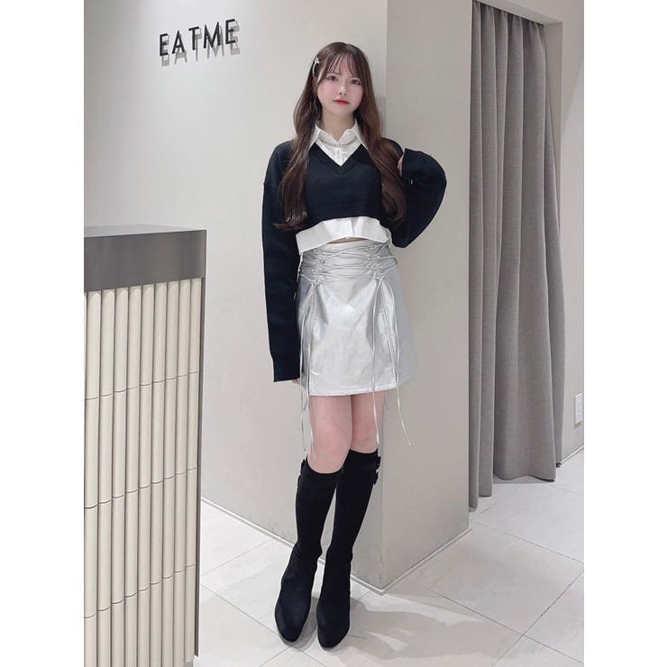 フェイクレザーレースアップミニスカート | EATME | 詳細画像34 