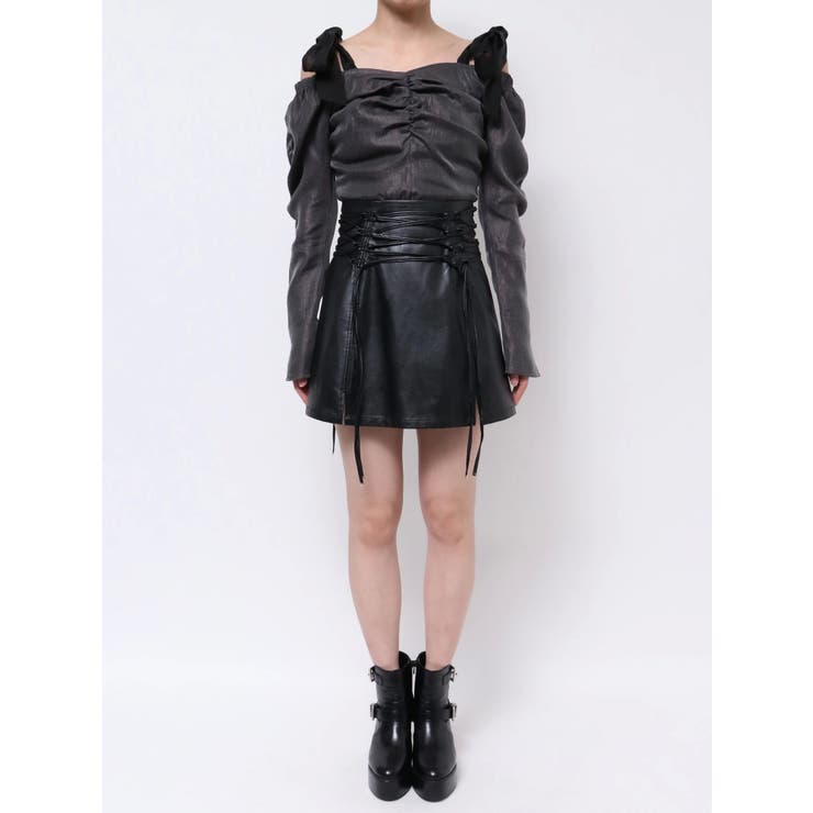 フェイクレザーレースアップミニスカート | EATME | 詳細画像45 