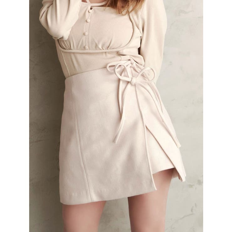 アイボリー | ダブルリボンタイトスカート | EATME