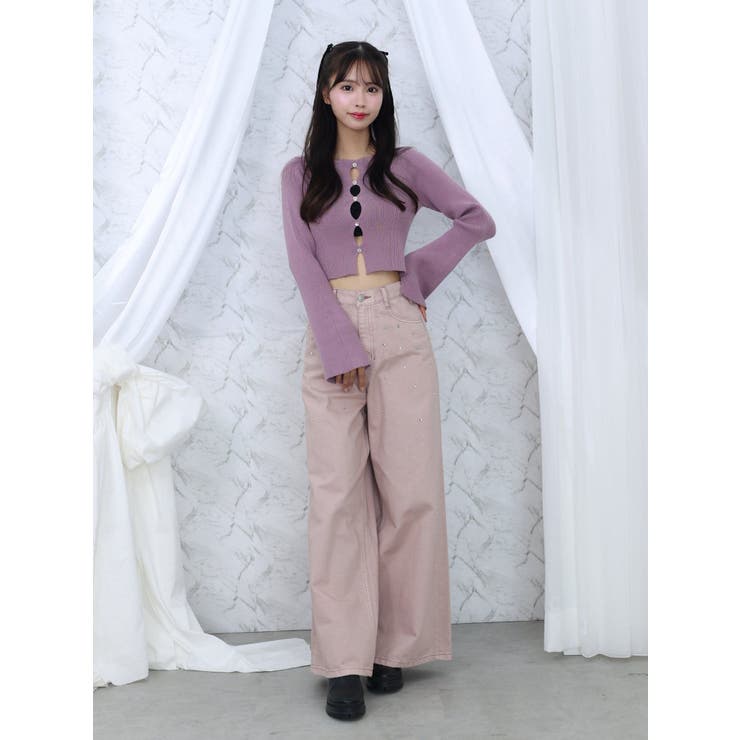 カットアウトストーン付ワイドデニムパンツ | EATME | 詳細画像10 