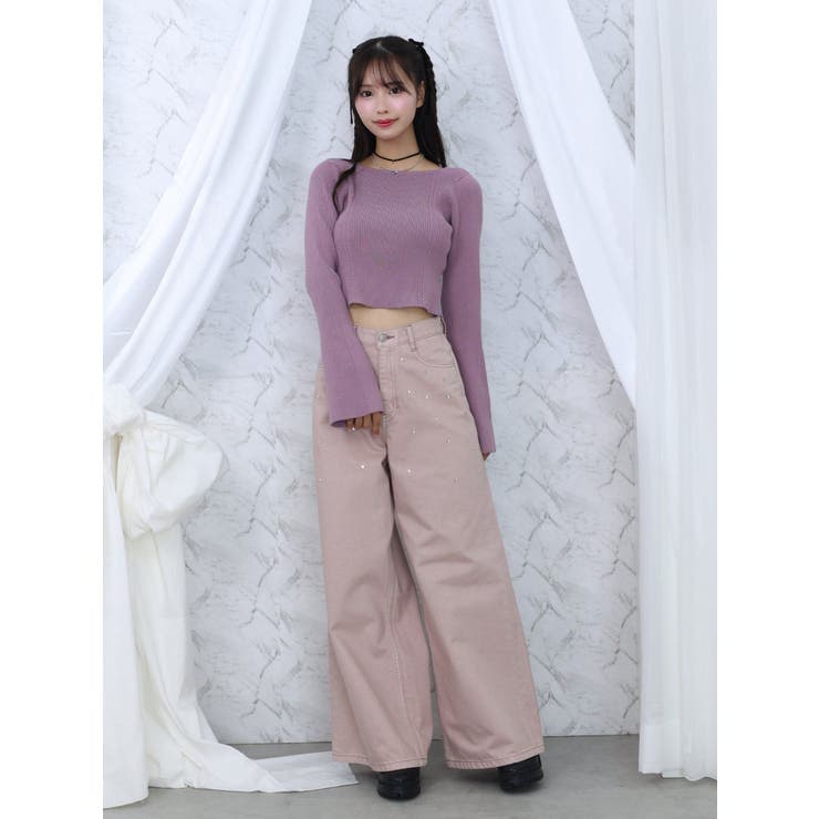 カットアウトストーン付ワイドデニムパンツ | EATME | 詳細画像11 