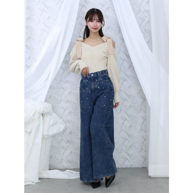 カットアウトストーン付ワイドデニムパンツ | EATME | 詳細画像19 