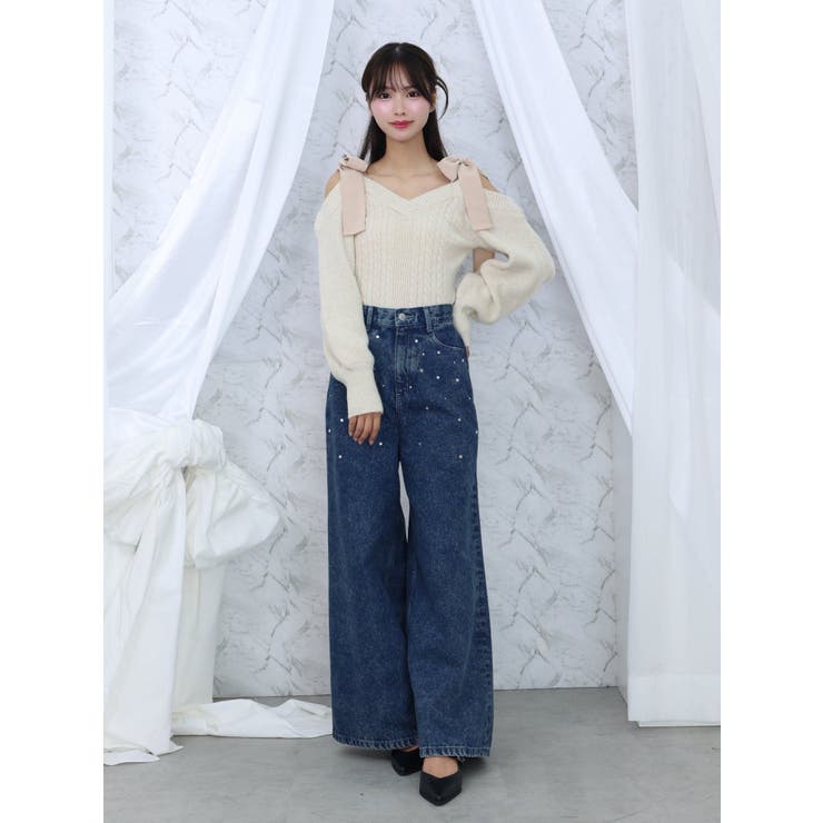 カットアウトストーン付ワイドデニムパンツ | EATME | 詳細画像20 