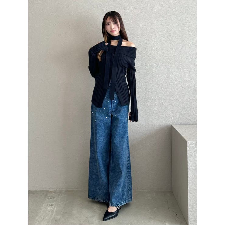 カットアウトストーン付ワイドデニムパンツ | EATME | 詳細画像22 