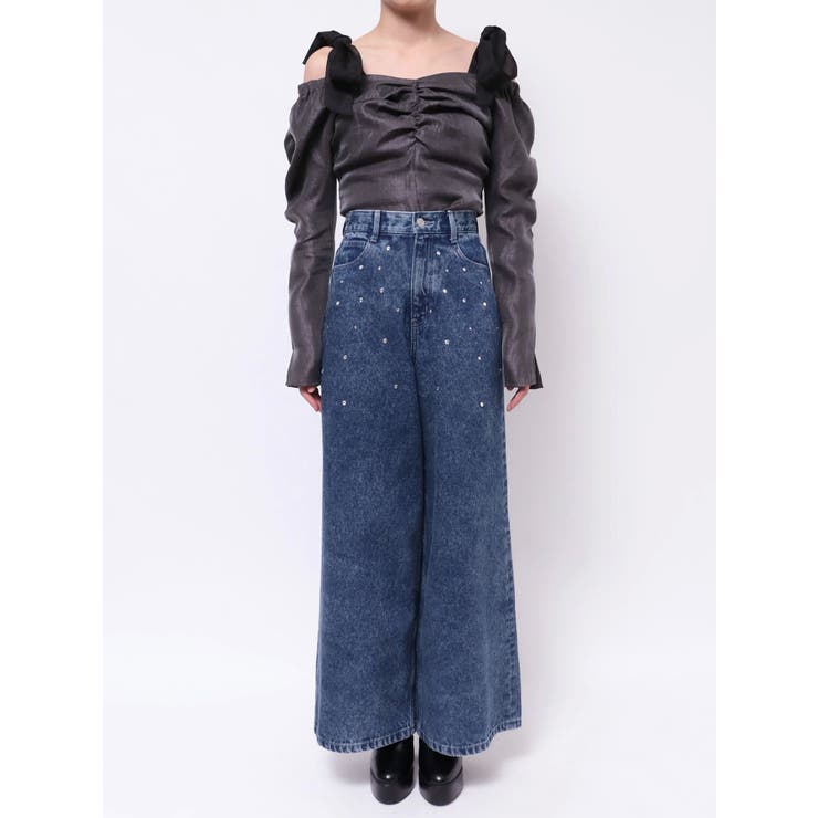 カットアウトストーン付ワイドデニムパンツ | EATME | 詳細画像35 