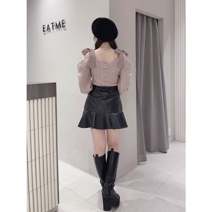 リボンショルダーニットTOP[品番：MKSW0060922]｜EATME