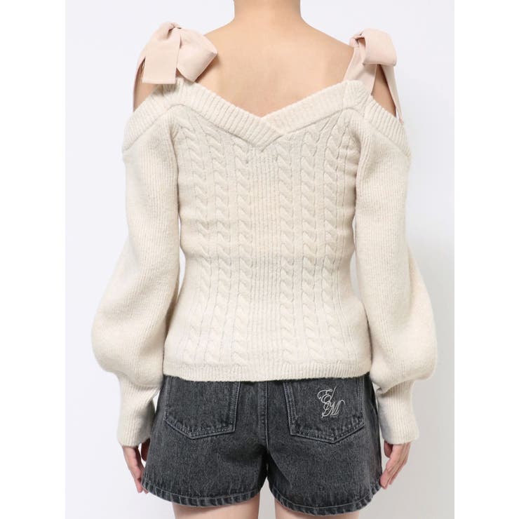 リボンショルダーニットTOP | EATME | 詳細画像22 