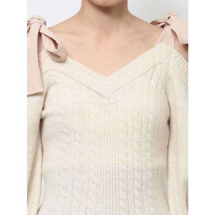 リボンショルダーニットTOP | EATME | 詳細画像23 