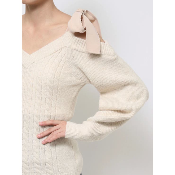 リボンショルダーニットTOP | EATME | 詳細画像24 