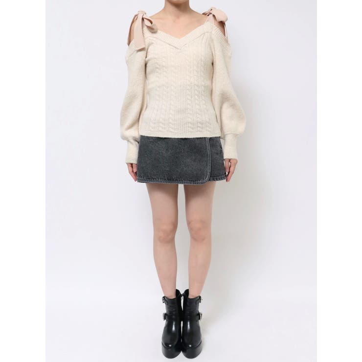 リボンショルダーニットTOP | EATME | 詳細画像27 