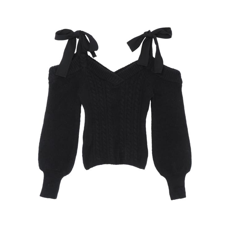 EATME - EATME リボンショルダーニットTOP リボンショルダーニットTOP[品番：MKSW0060922]｜EATME