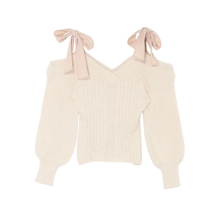 リボンショルダーニットTOP | EATME | 詳細画像36 