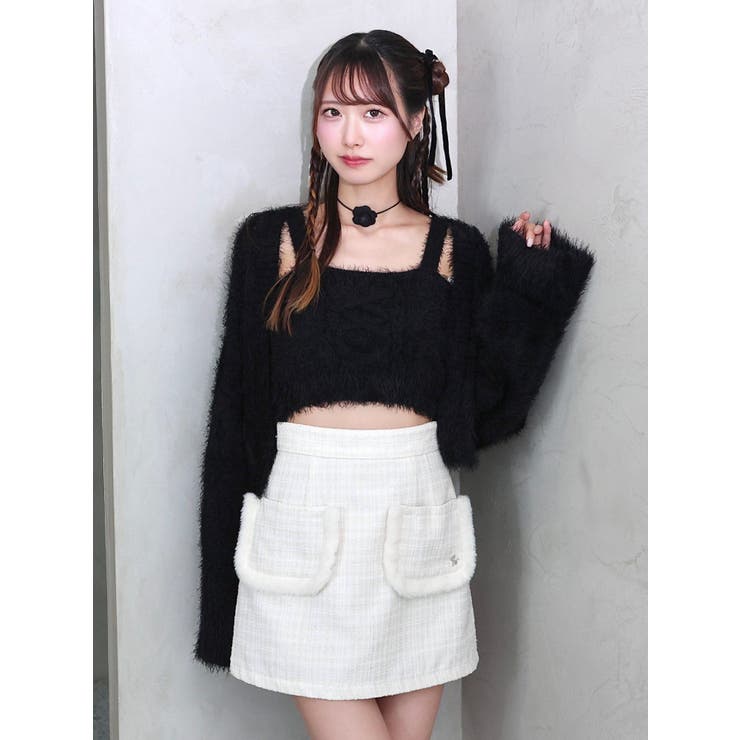 E/Mチャーム付ミニスカート[品番：MKSW0061848]｜EATME