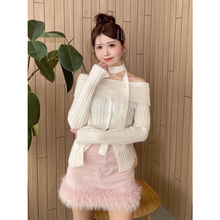 ミニスカート　フェアリーグランジ　フェイクファー付き　coquette ミニスカートフェアリーグランジフェイクファー付きcoquette