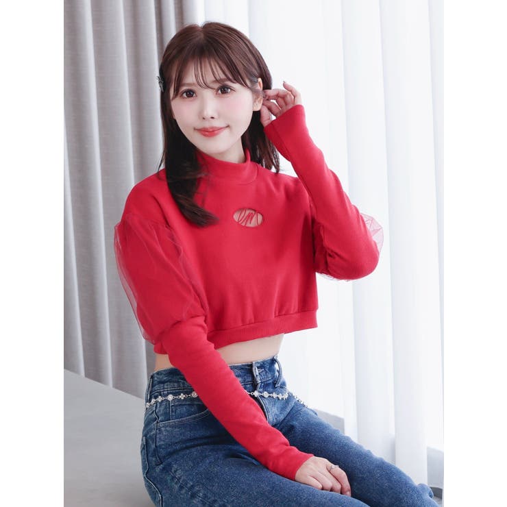 レッド | ハイネックロゴスウェット（セットアップ可能） | EATME