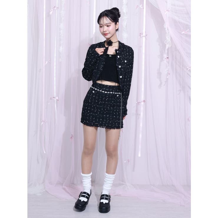 クロップドツイードジャケット（セットアップ可能） | EATME | 詳細画像13 