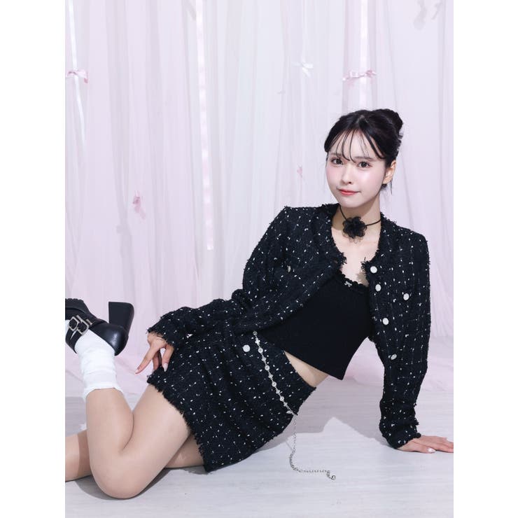 クロップドツイードジャケット（セットアップ可能） | EATME | 詳細画像7 