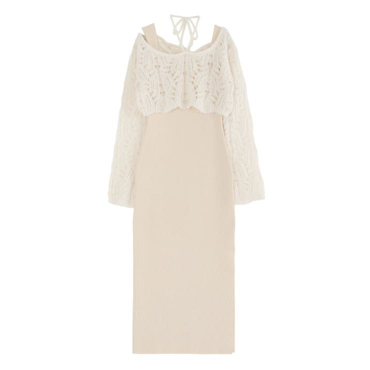 アイボリー | レイヤードニットワンピース | EATME