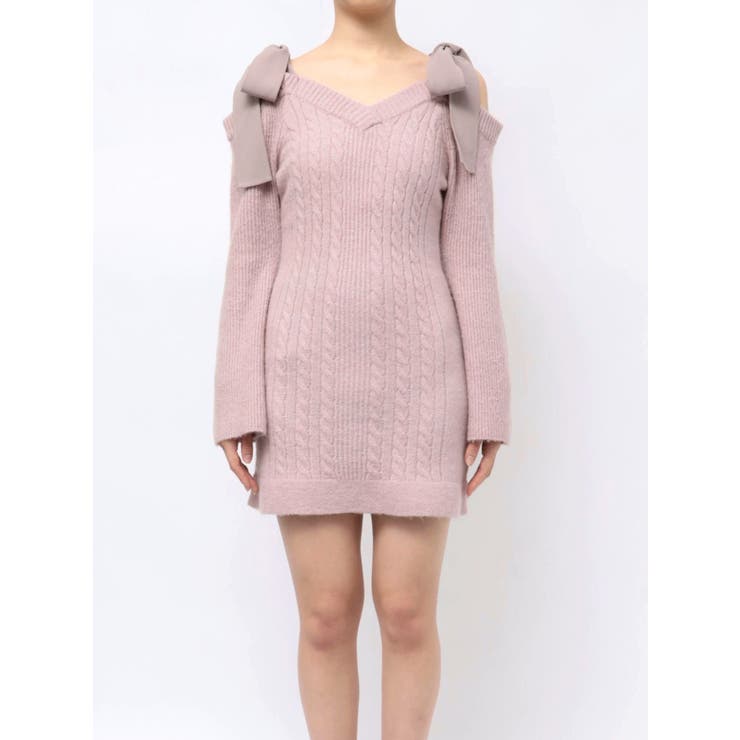 リボンオフショルミニワンピース[品番：MKSW0061854]｜EATME