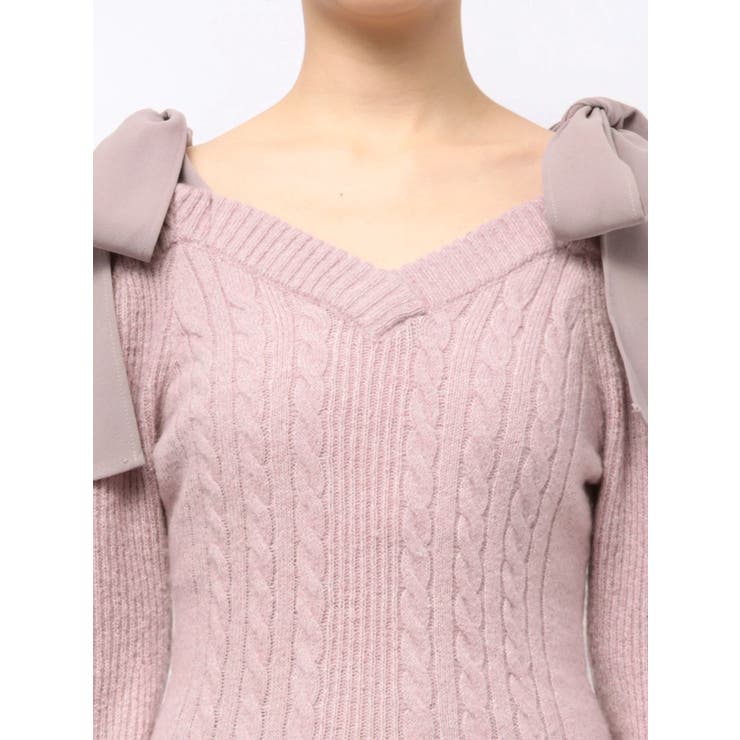 リボンオフショルミニワンピース[品番：MKSW0061854]｜EATME