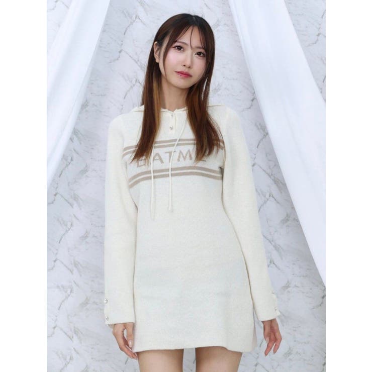 フーディーロゴニットワンピース | EATME | 詳細画像1 