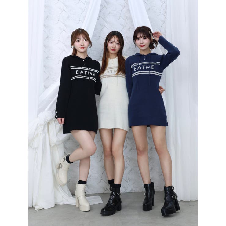 フーディーロゴニットワンピース | EATME | 詳細画像10 