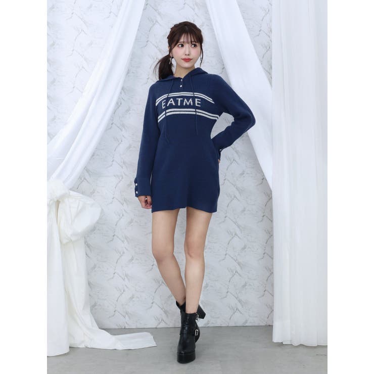 フーディーロゴニットワンピース | EATME | 詳細画像13 