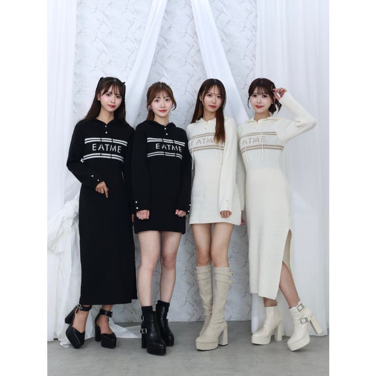 フーディーロゴニットワンピース | EATME | 詳細画像15 