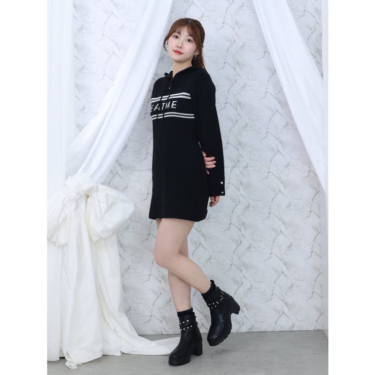 フーディーロゴニットワンピース | EATME | 詳細画像18 