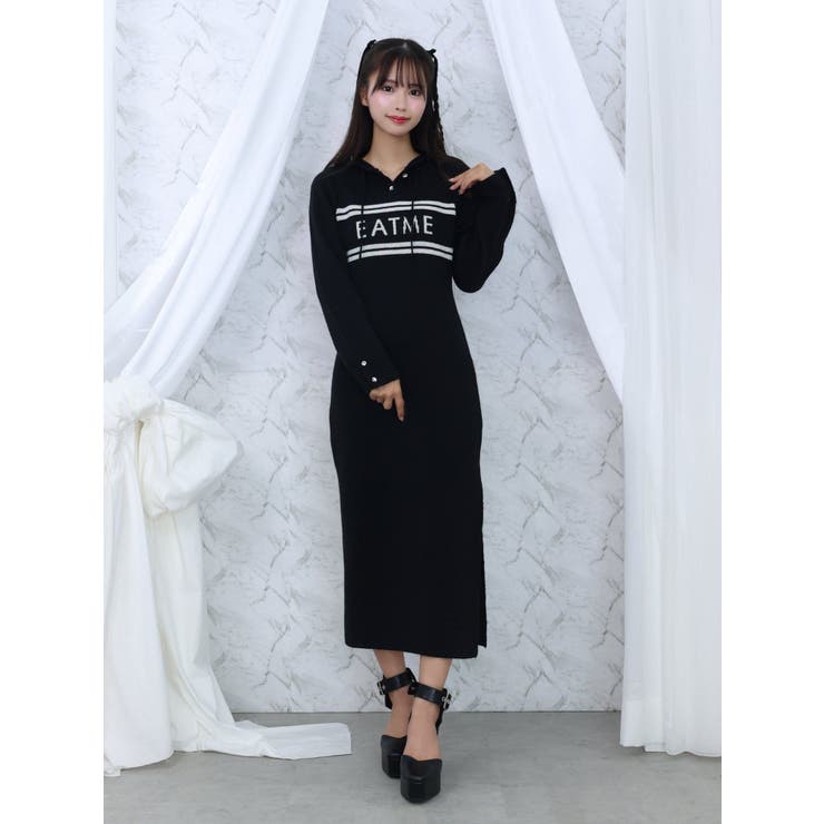 フーディーロゴニットワンピース | EATME | 詳細画像22 