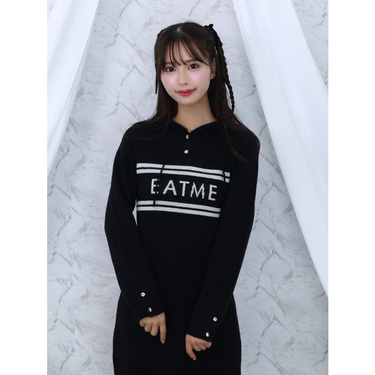 フーディーロゴニットワンピース | EATME | 詳細画像23 