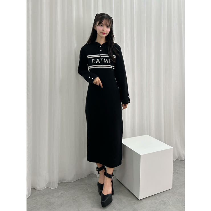 フーディーロゴニットワンピース | EATME | 詳細画像24 