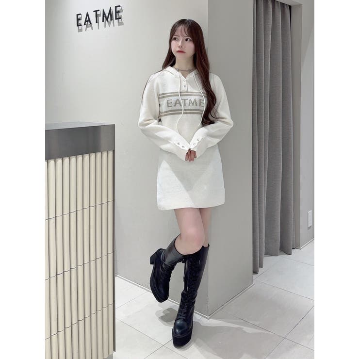 フーディーロゴニットワンピース | EATME | 詳細画像27 