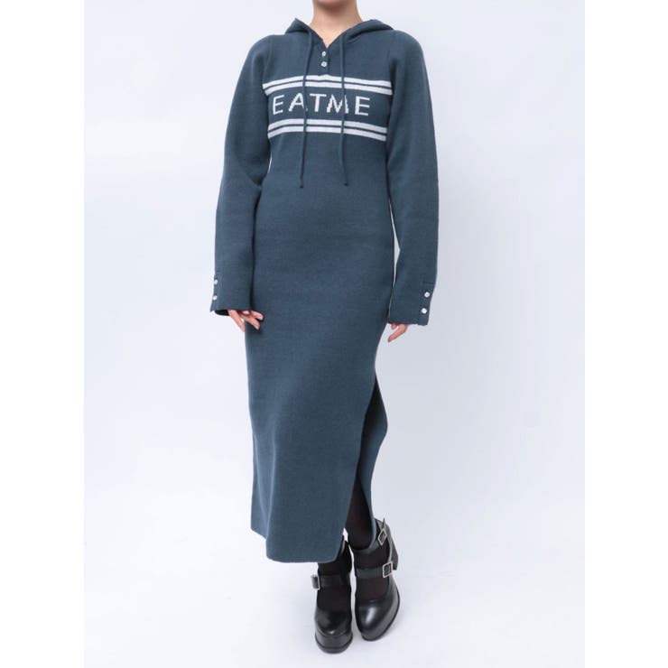 フーディーロゴニットワンピース | EATME | 詳細画像39 