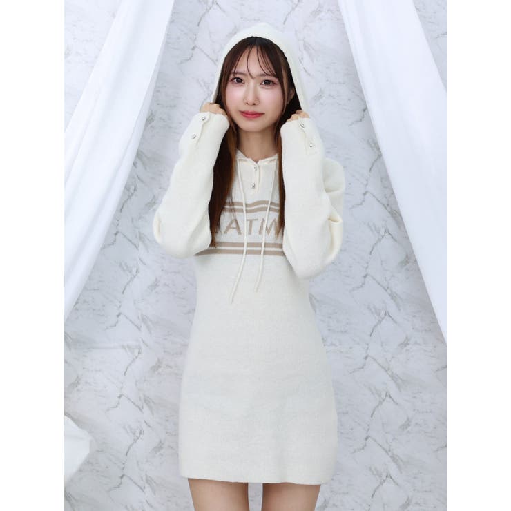 フーディーロゴニットワンピース | EATME | 詳細画像8 