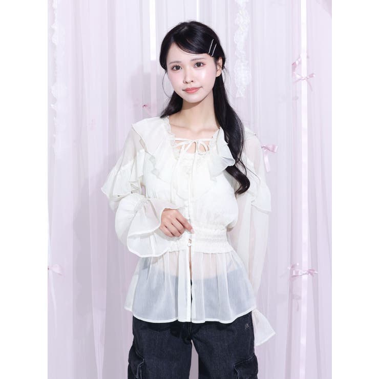 フリルシアーブラウス | EATME | 詳細画像1 