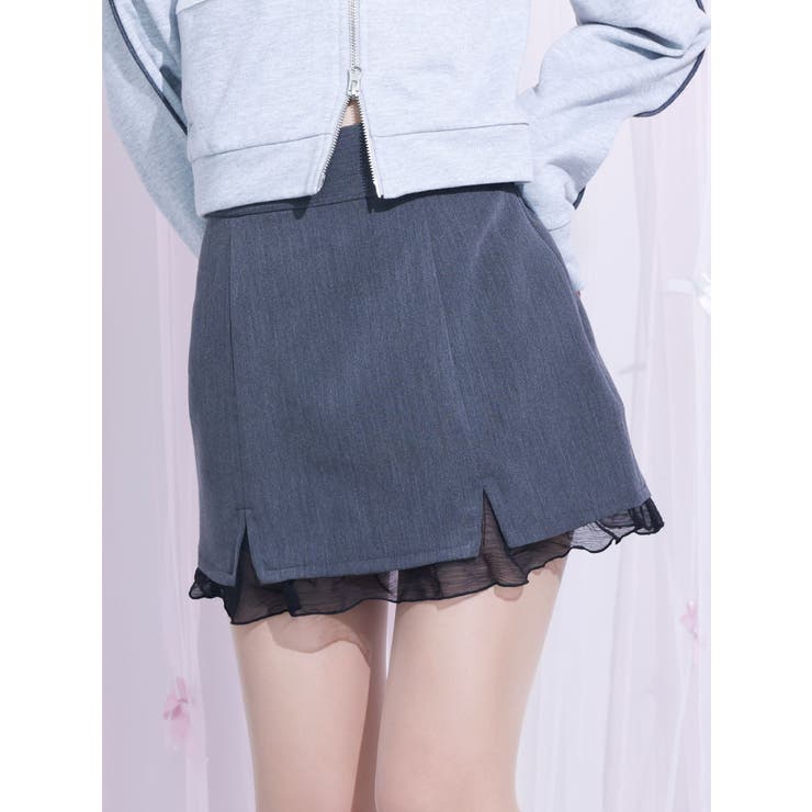 シアーレイヤードスリットミニスカート | EATME | 詳細画像1 