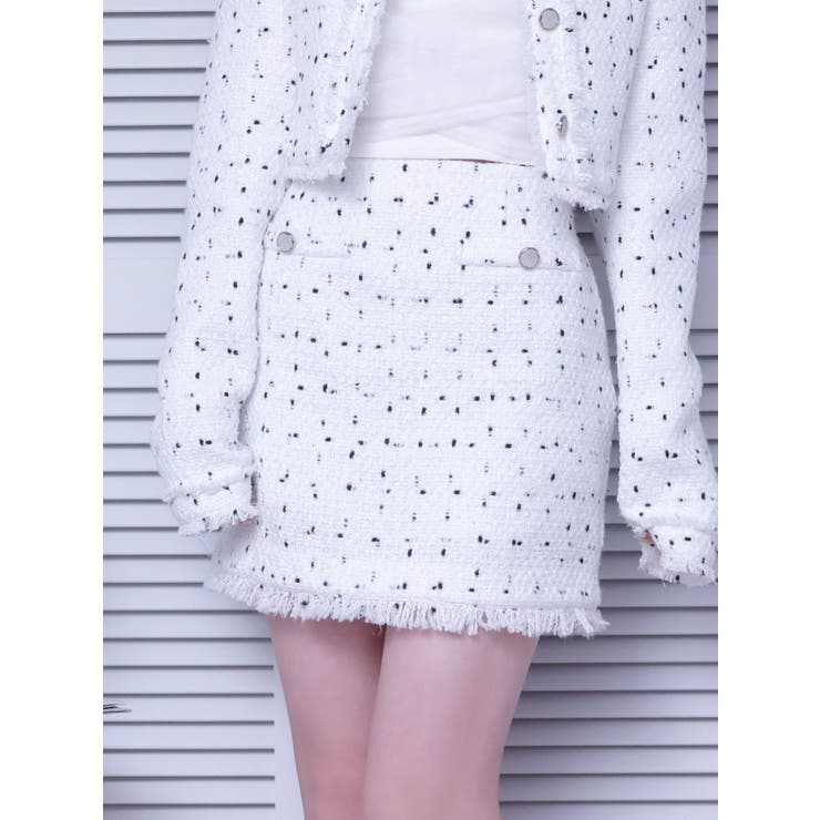 オフホワイト | ツイードミニスカート（セットアップ可能） | EATME