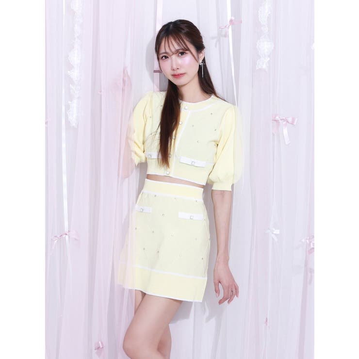 バイカラーストーンニットスカート（セットアップ可能） | EATME | 詳細画像10 