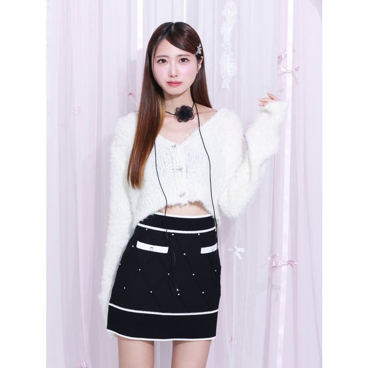 バイカラーストーンニットスカート（セットアップ可能） | EATME | 詳細画像13 