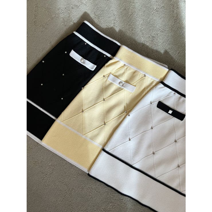 バイカラーストーンニットスカート（セットアップ可能） | EATME | 詳細画像27 