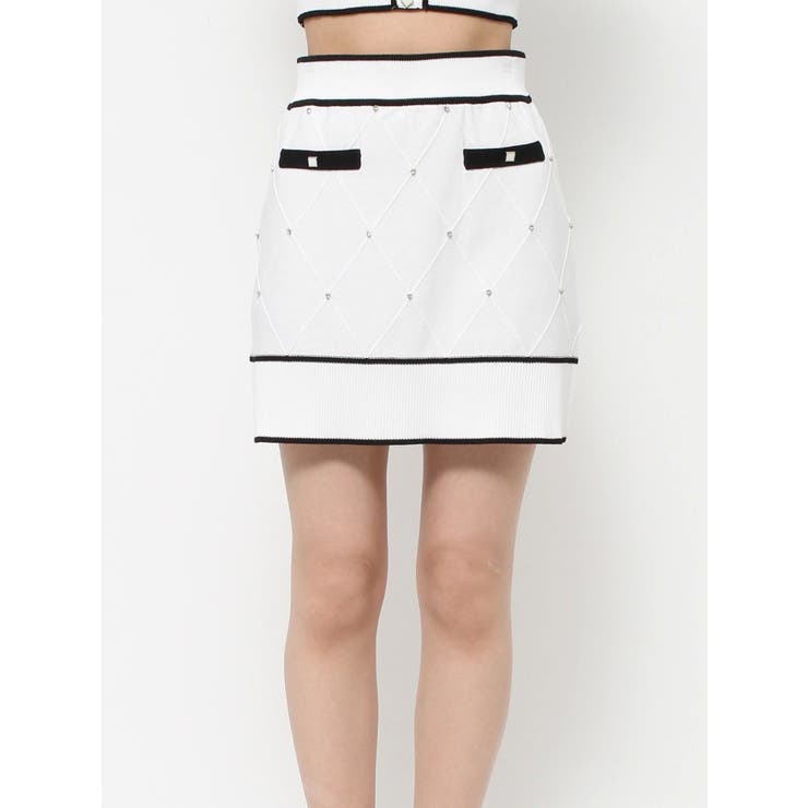 バイカラーストーンニットスカート（セットアップ可能） | EATME | 詳細画像28 