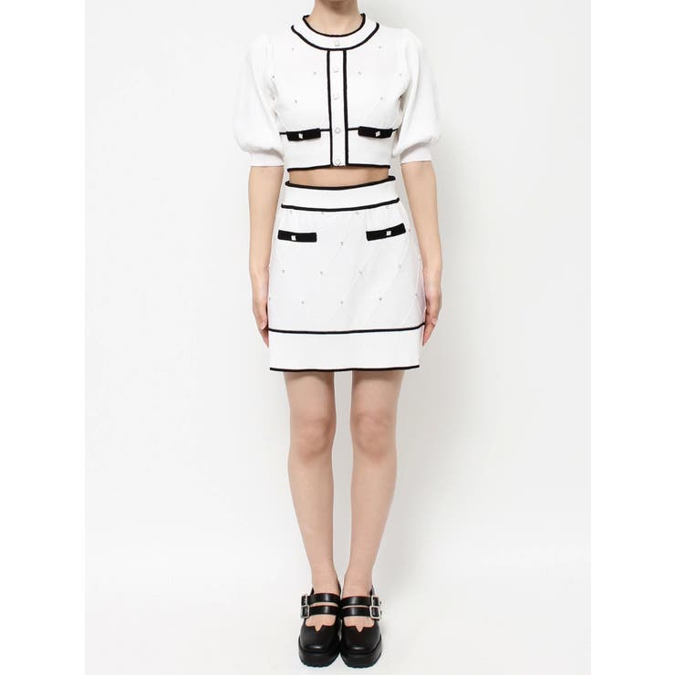 バイカラーストーンニットスカート（セットアップ可能） | EATME | 詳細画像35 